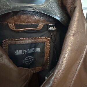 Harley-Davidson Dark Brown Leather Bomber Jacket